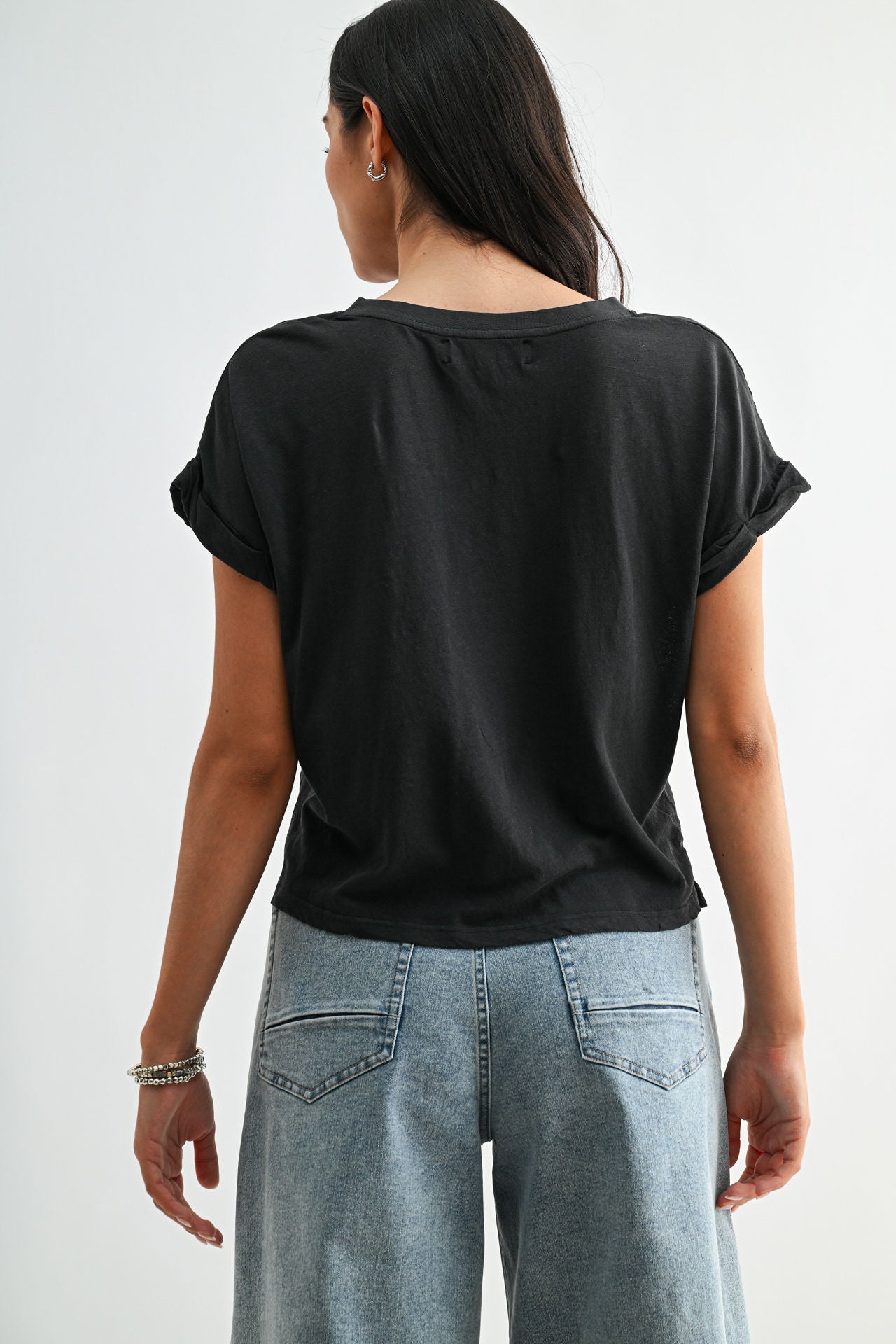 Black V-Neck Tee