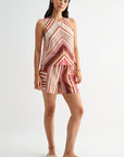 Red Multi Print Bermuda Cargo Short