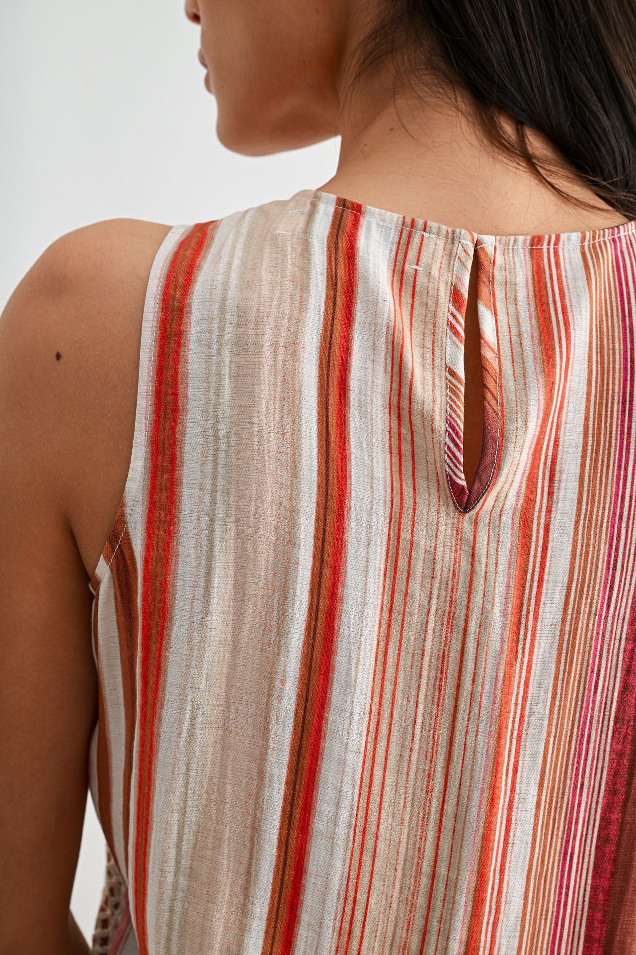 Red Multi Print A-line Tank Top