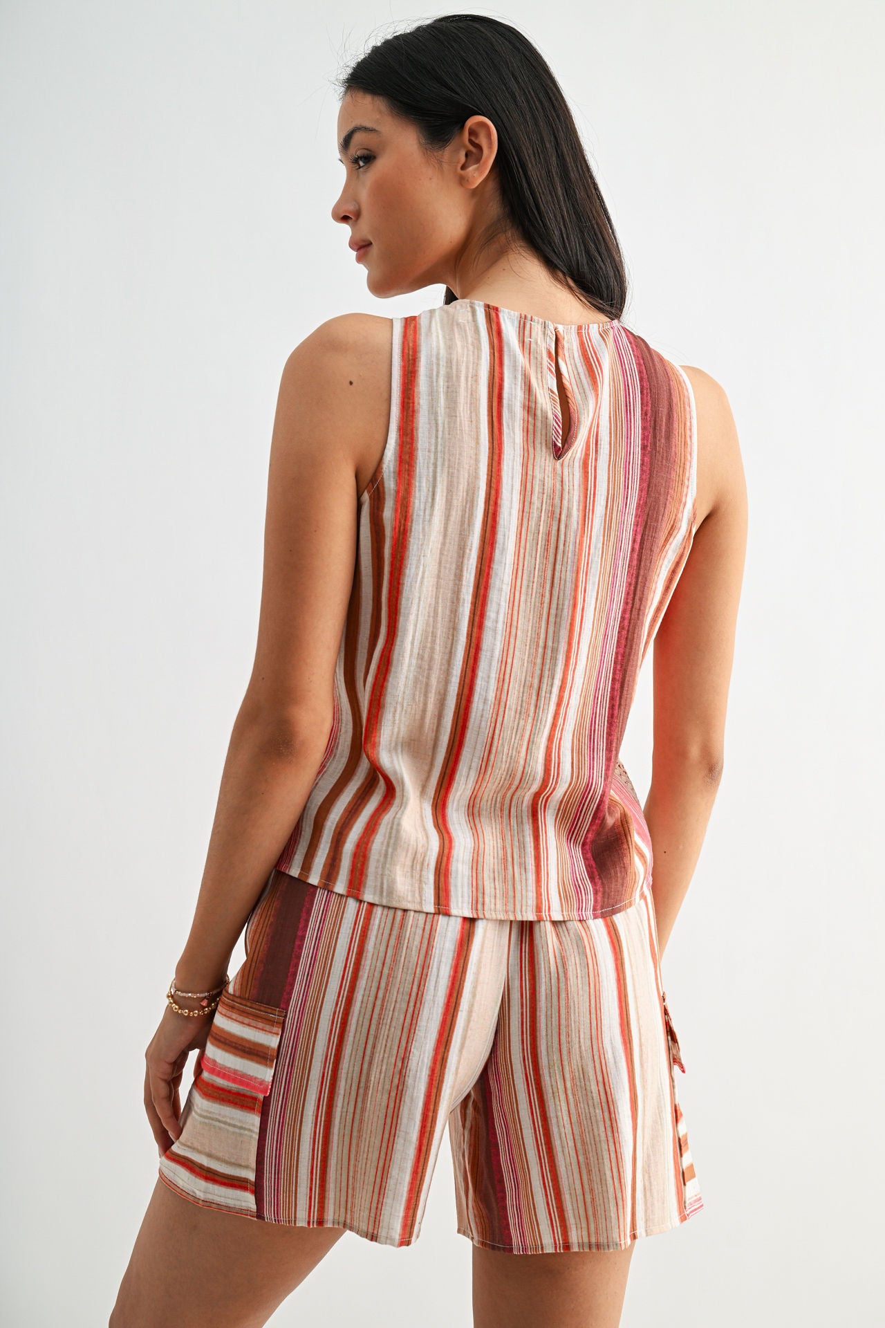 Red Multi Print A-line Tank Top