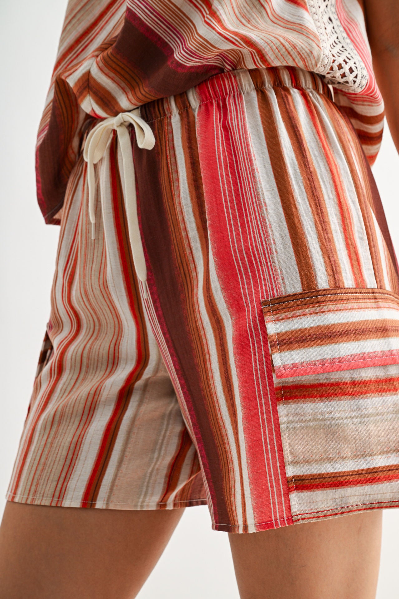 Red Multi Print Bermuda Cargo Short