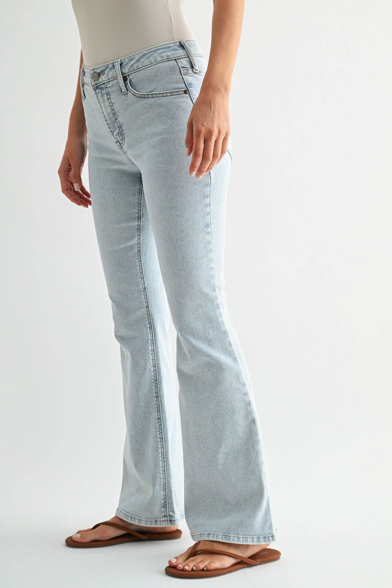 Snow Wash Eiffel Flare Leg Jeans