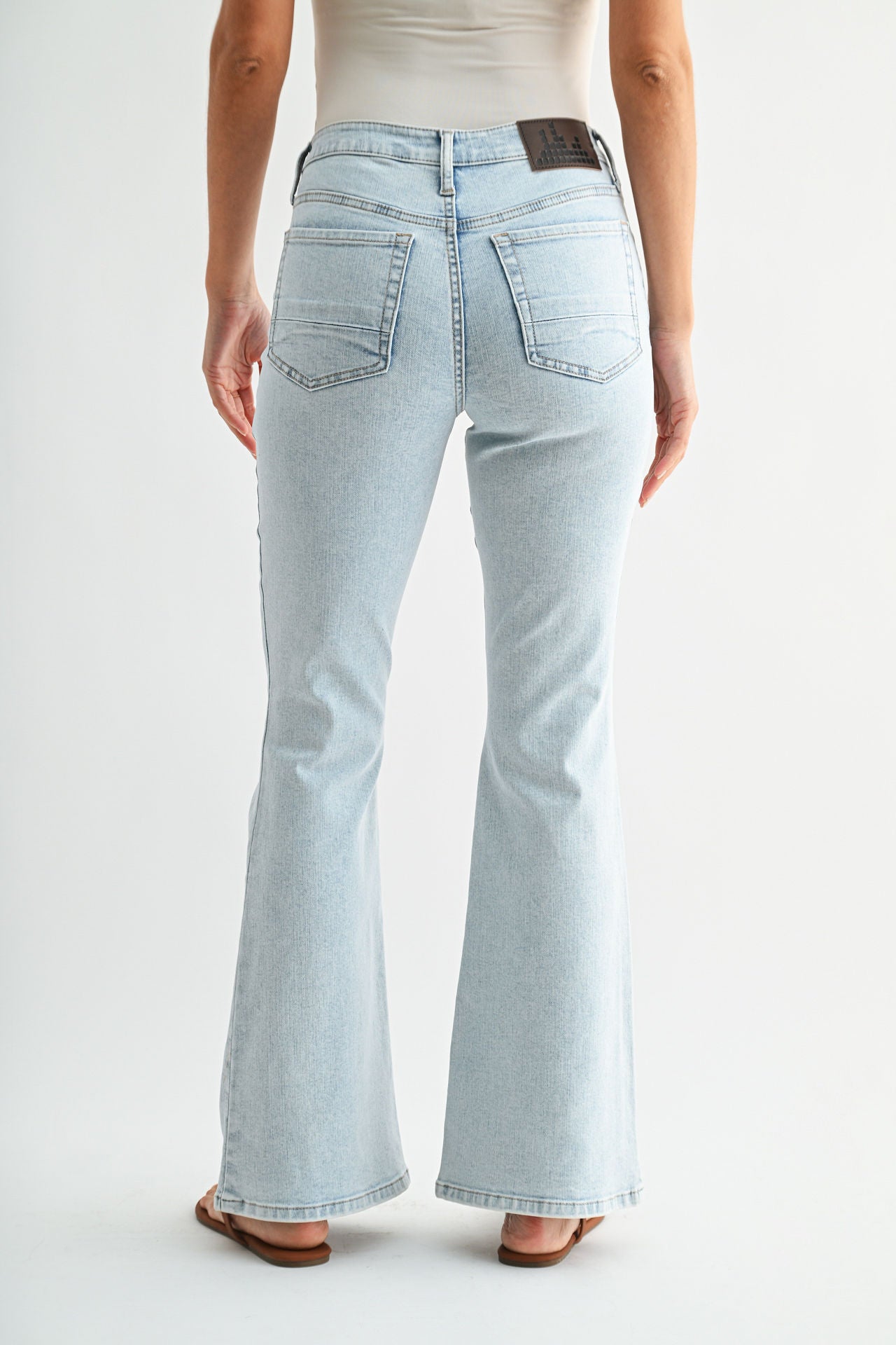 Snow Wash Eiffel Flare Leg Jeans