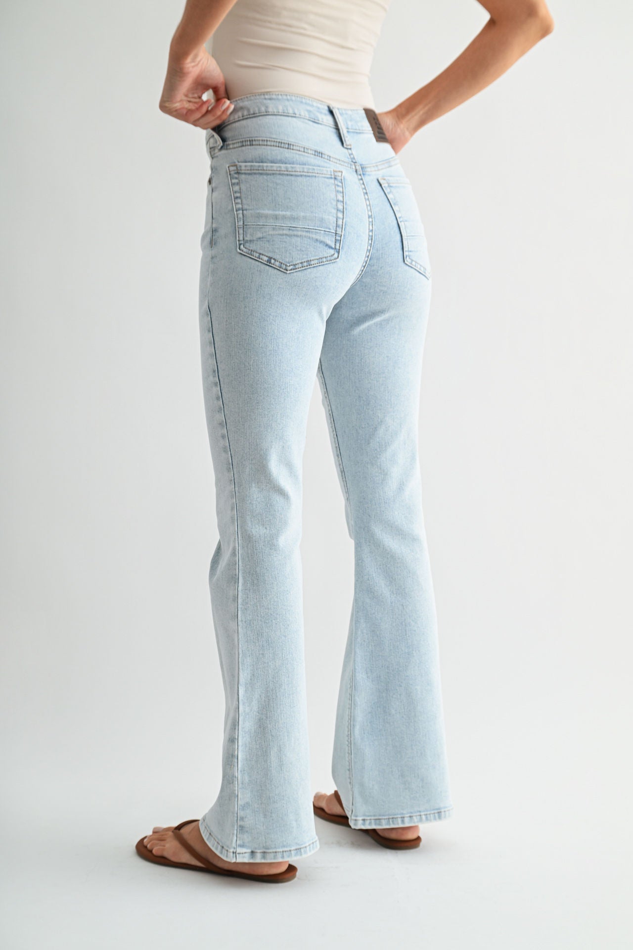 Snow Wash Eiffel Flare Leg Jeans