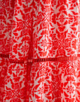 Red Multi Print Print Tiered V-Neck Maxi Dress