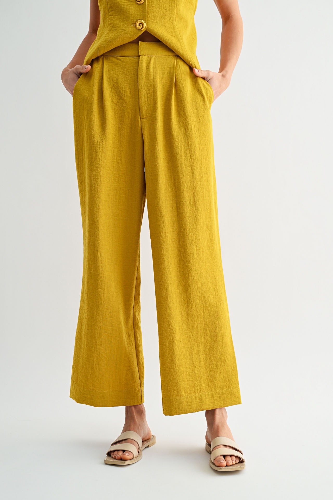 Dijon Pleated Wide Leg Trouser