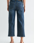 Dark Antique Wash Forward Seam Cropped Jean