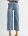 Light Antique Wash Forward Seam Cropped Jean