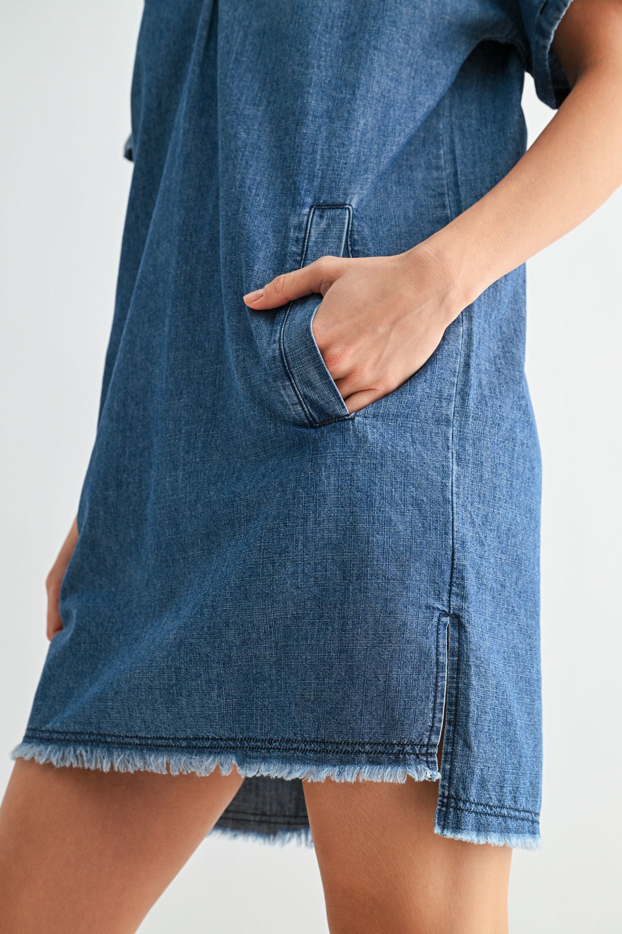 Vintage Wash Short Sleeve Denim Dress