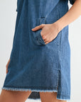 Vintage Wash Short Sleeve Denim Dress