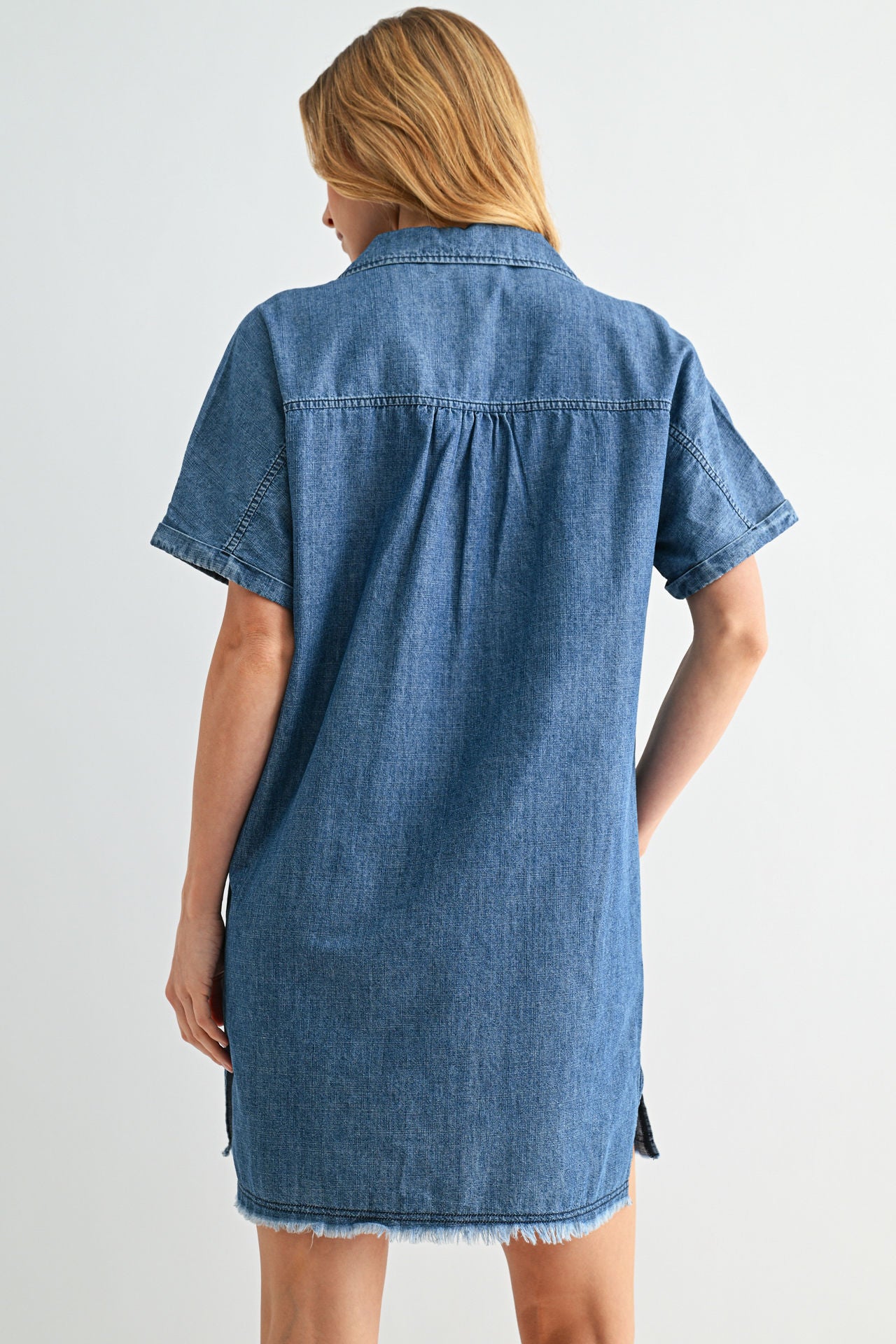 Vintage Wash Short Sleeve Denim Dress