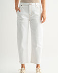 Relaxed Carpenter Crop Jean Ivory