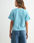Short Sleeve Cropped Tee Blue Grotto