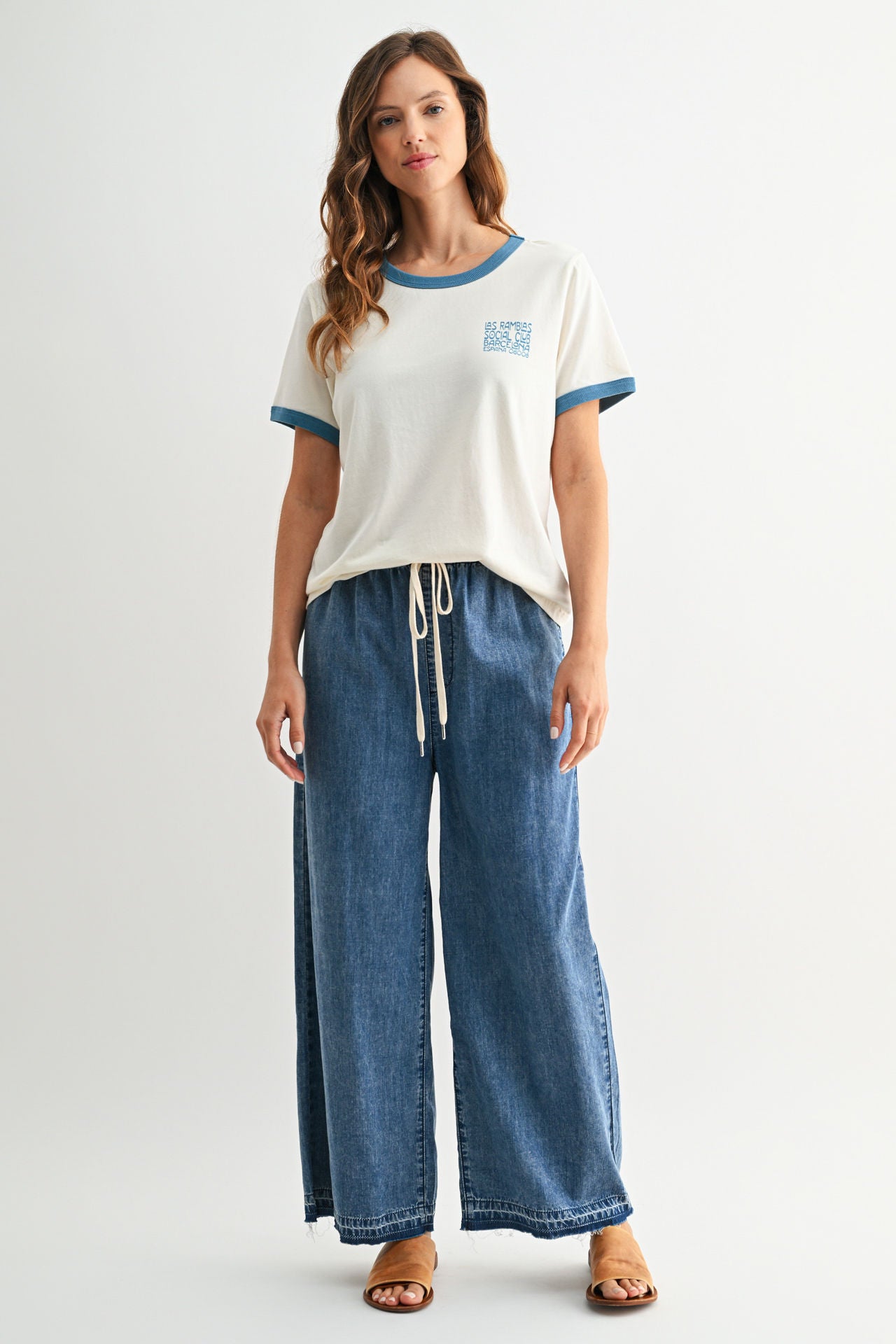 Graphic Ringer Tee Gardenia