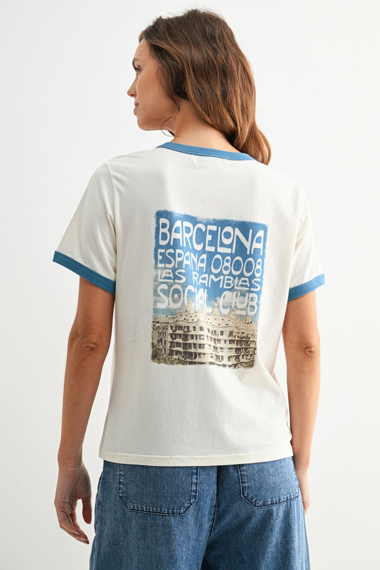 Graphic Ringer Tee Gardenia
