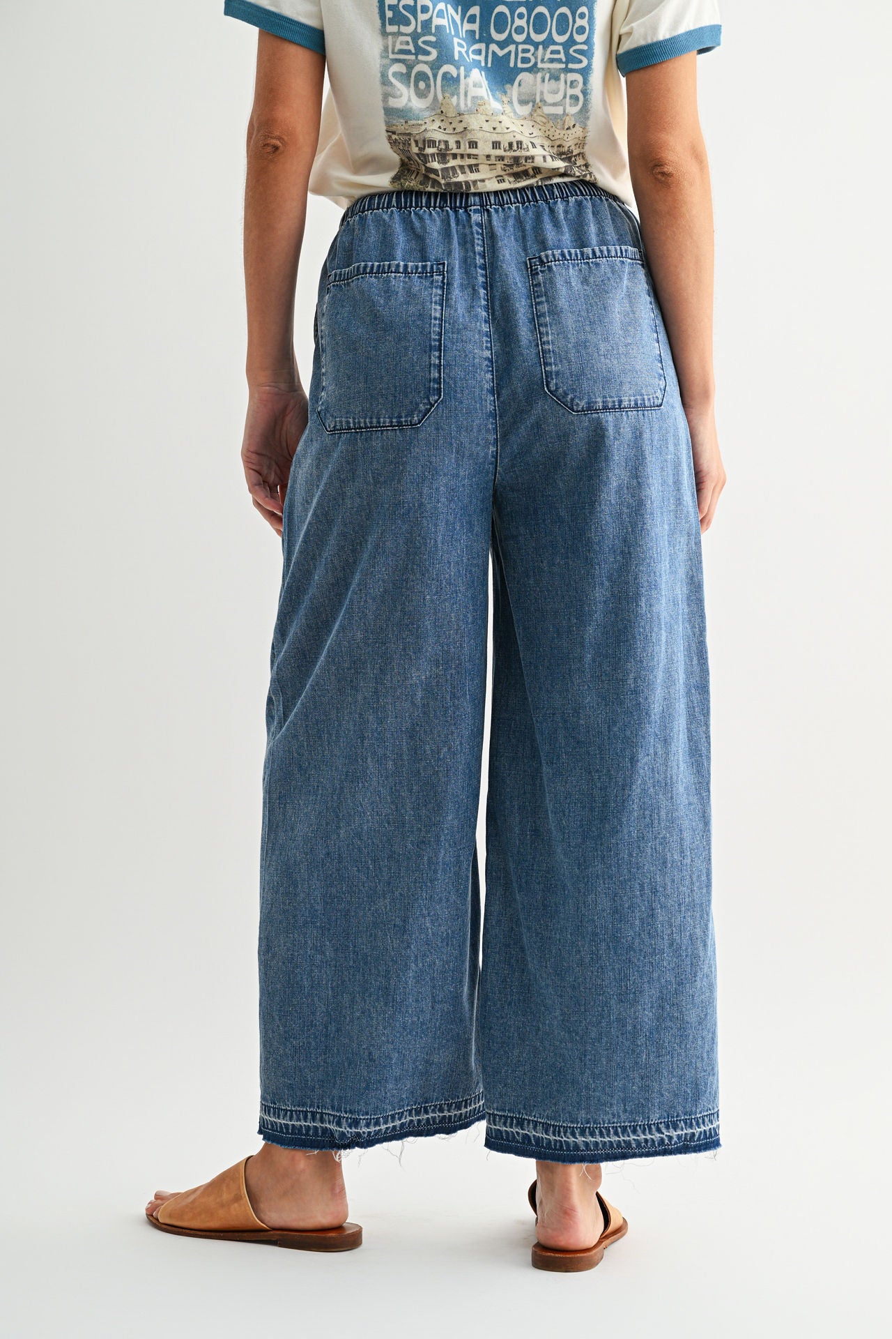Pull On Lounge Crop Pant Vintage Wash