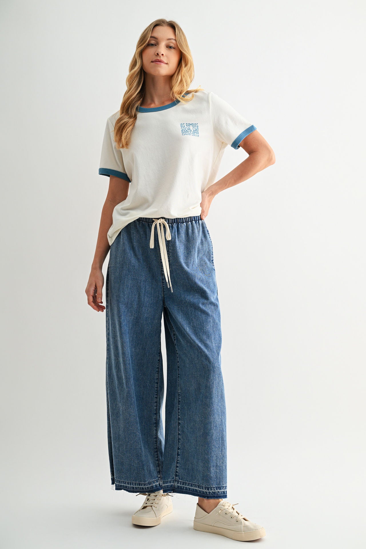 Pull On Lounge Crop Pant Vintage Wash