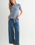 Pull On Lounge Crop Pant Vintage Wash