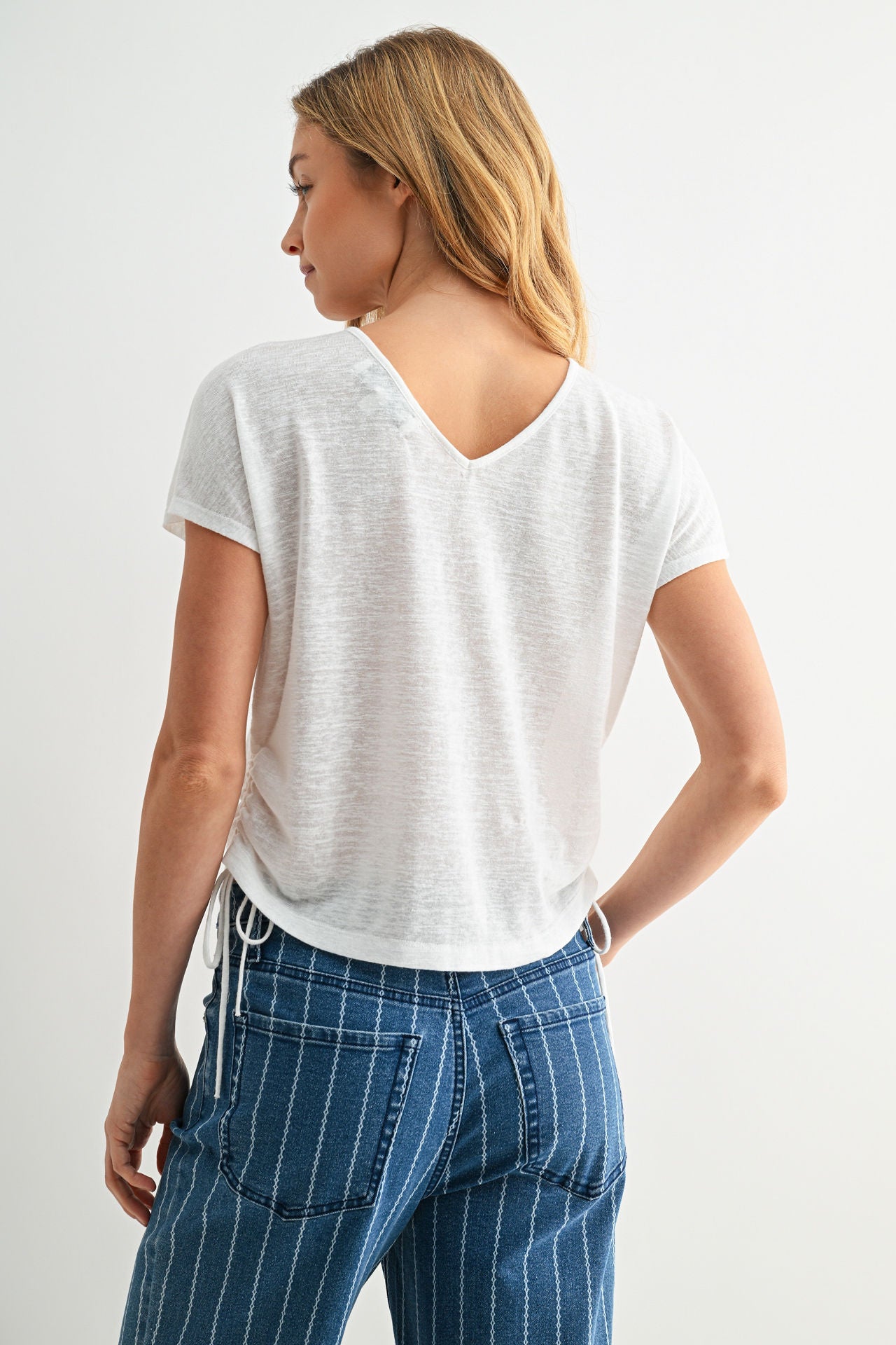 Side Tie Knit Top Gardenia