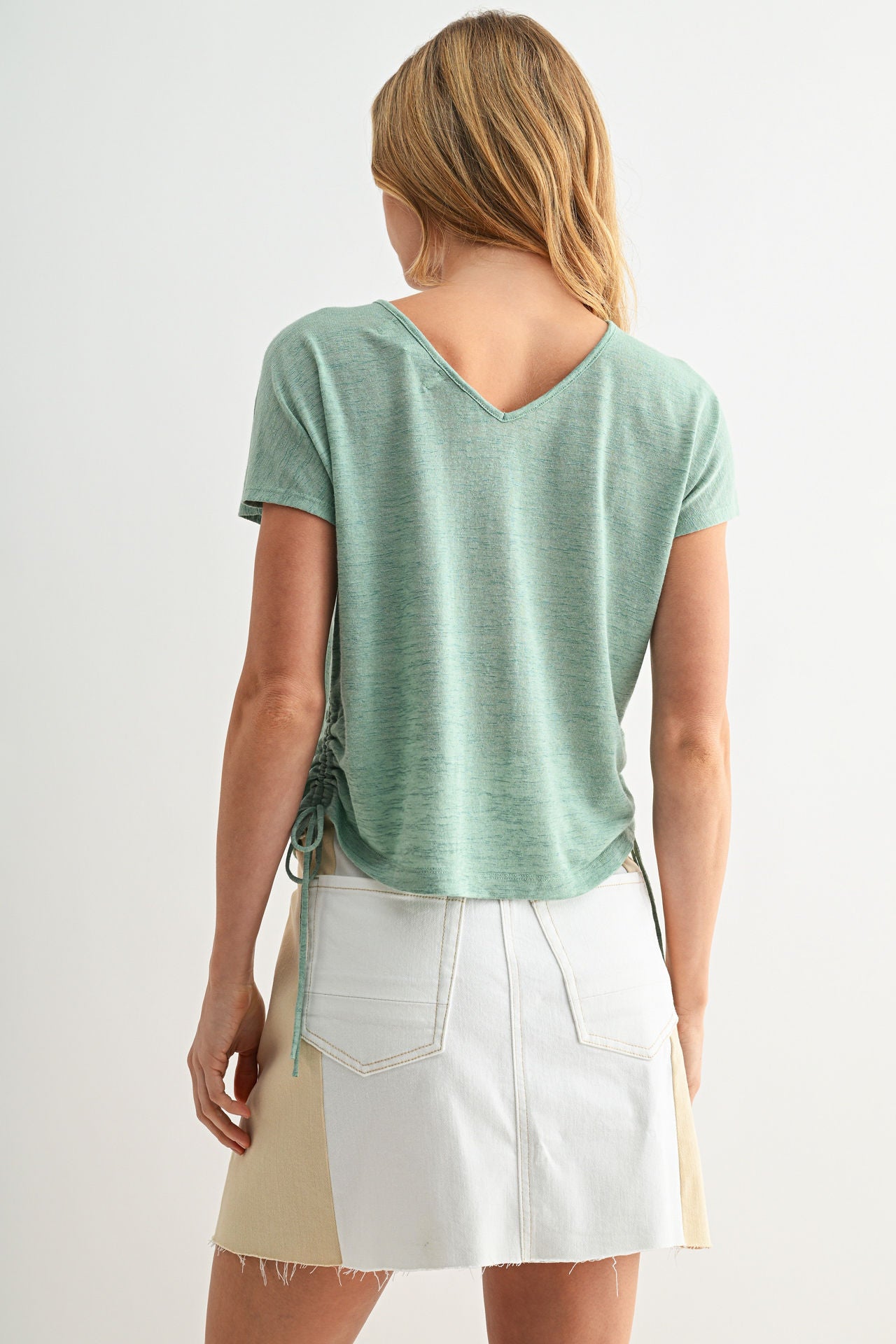 Side Tie Knit Top Patina