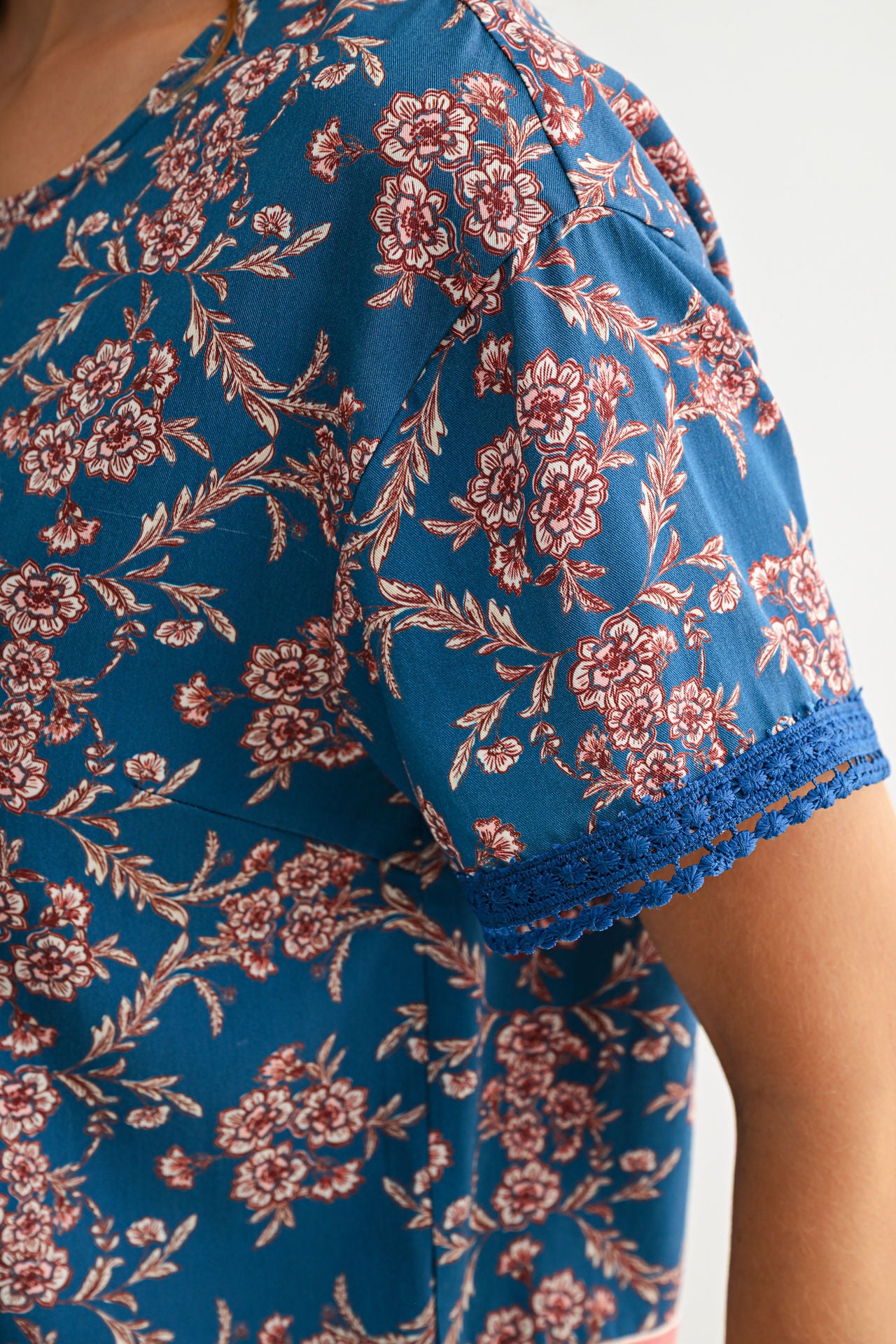 Cadet Blue Short Sleeve Crew Neck Top