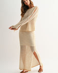 Latte Crochet Maxi Skirt