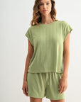 Pear Cozy Rib Tee