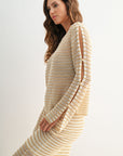 Latte Boat Neck Crochet Top