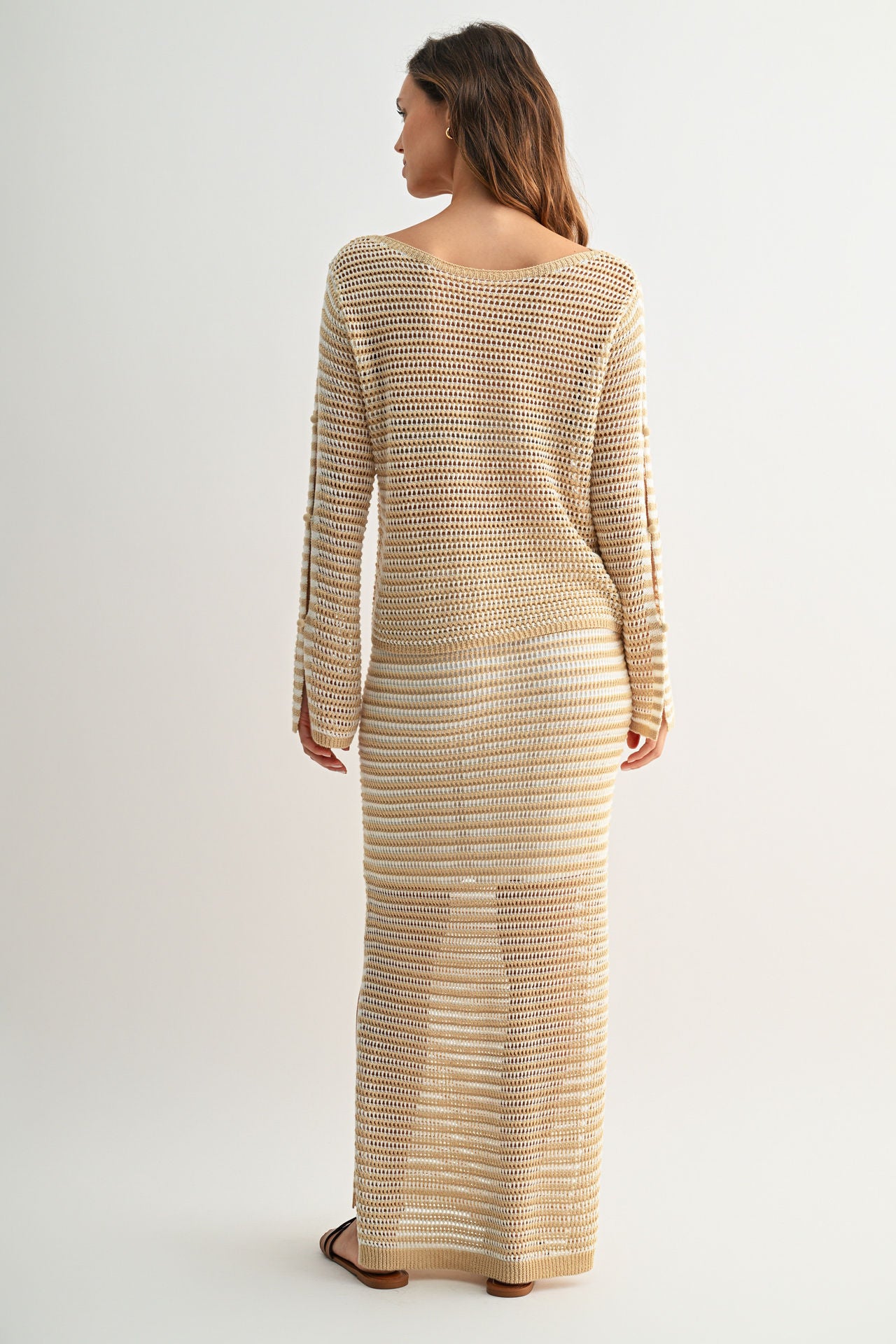 Latte Crochet Maxi Skirt