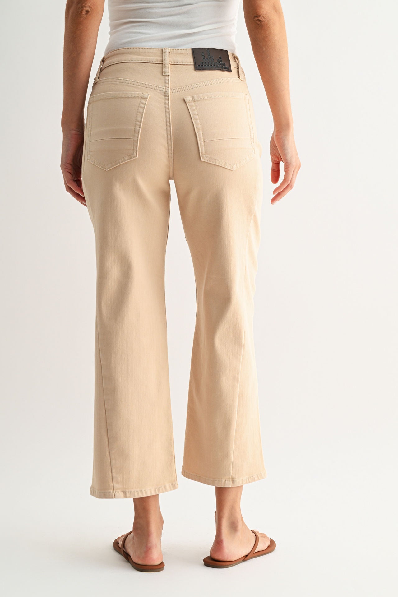 Ecru Forward Seam Cropped Colored Jean