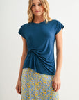 Blue Opal Draped Knit Top