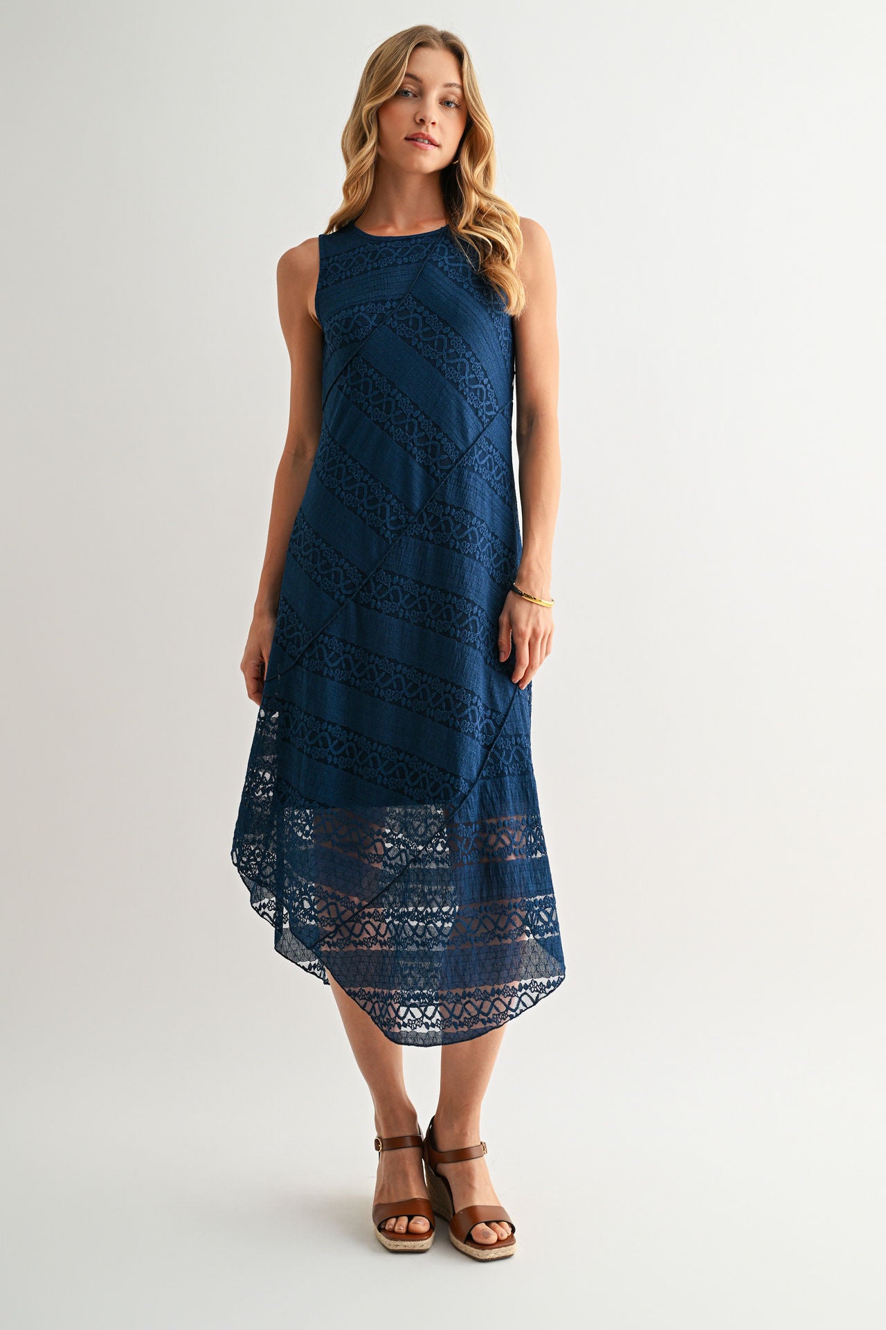 Blue Opal Ribbon Lace Dress