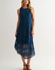 Blue Opal Ribbon Lace Dress
