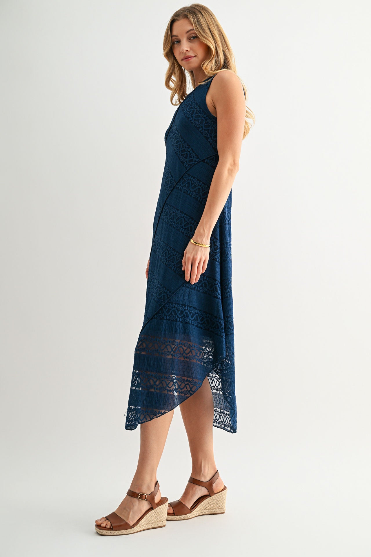 Blue Opal Ribbon Lace Dress