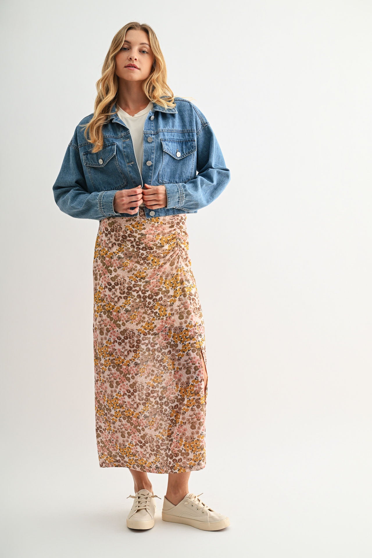 Vintage Wash Cropped Patch Pocket Jacket