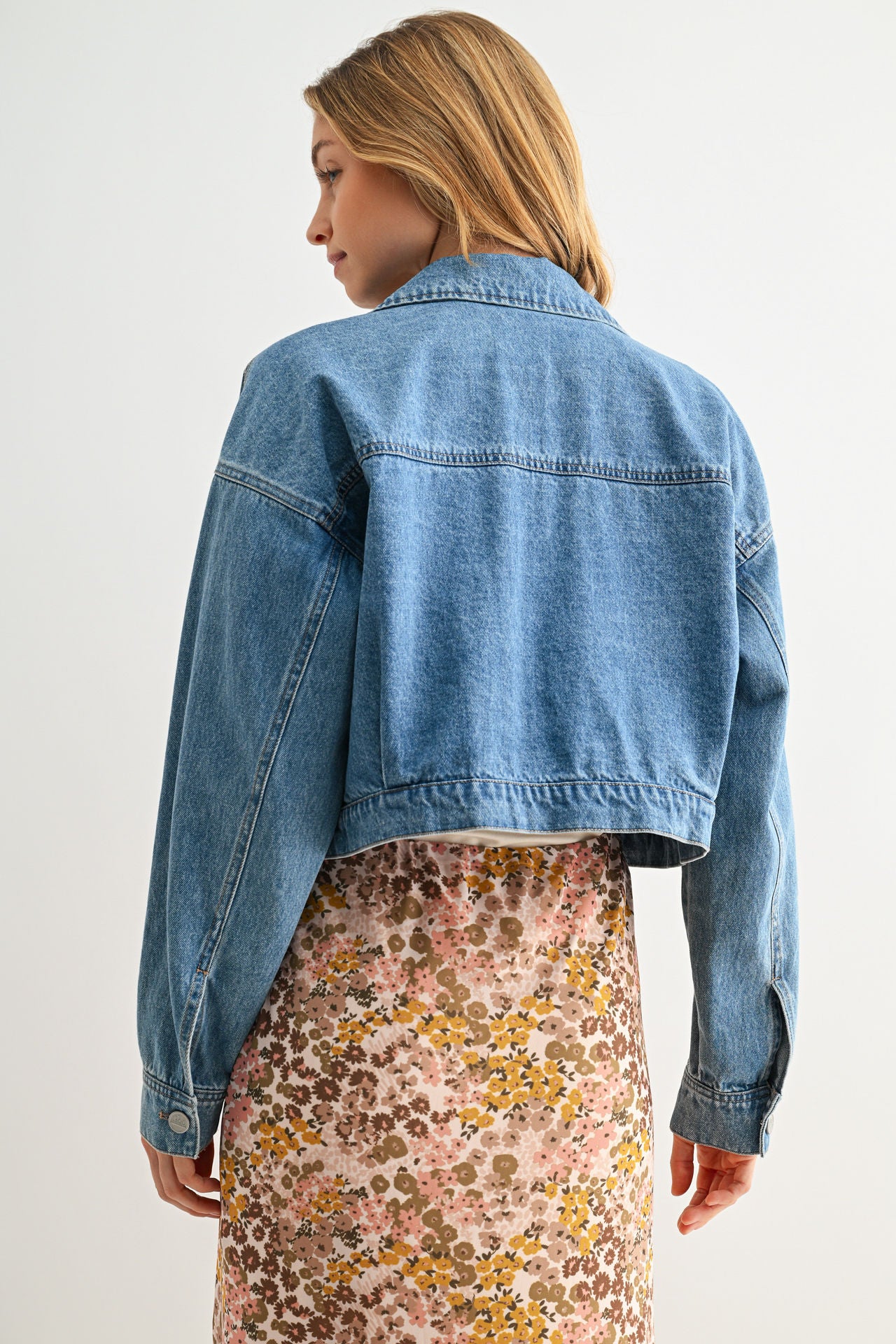 Vintage Wash Cropped Patch Pocket Jacket