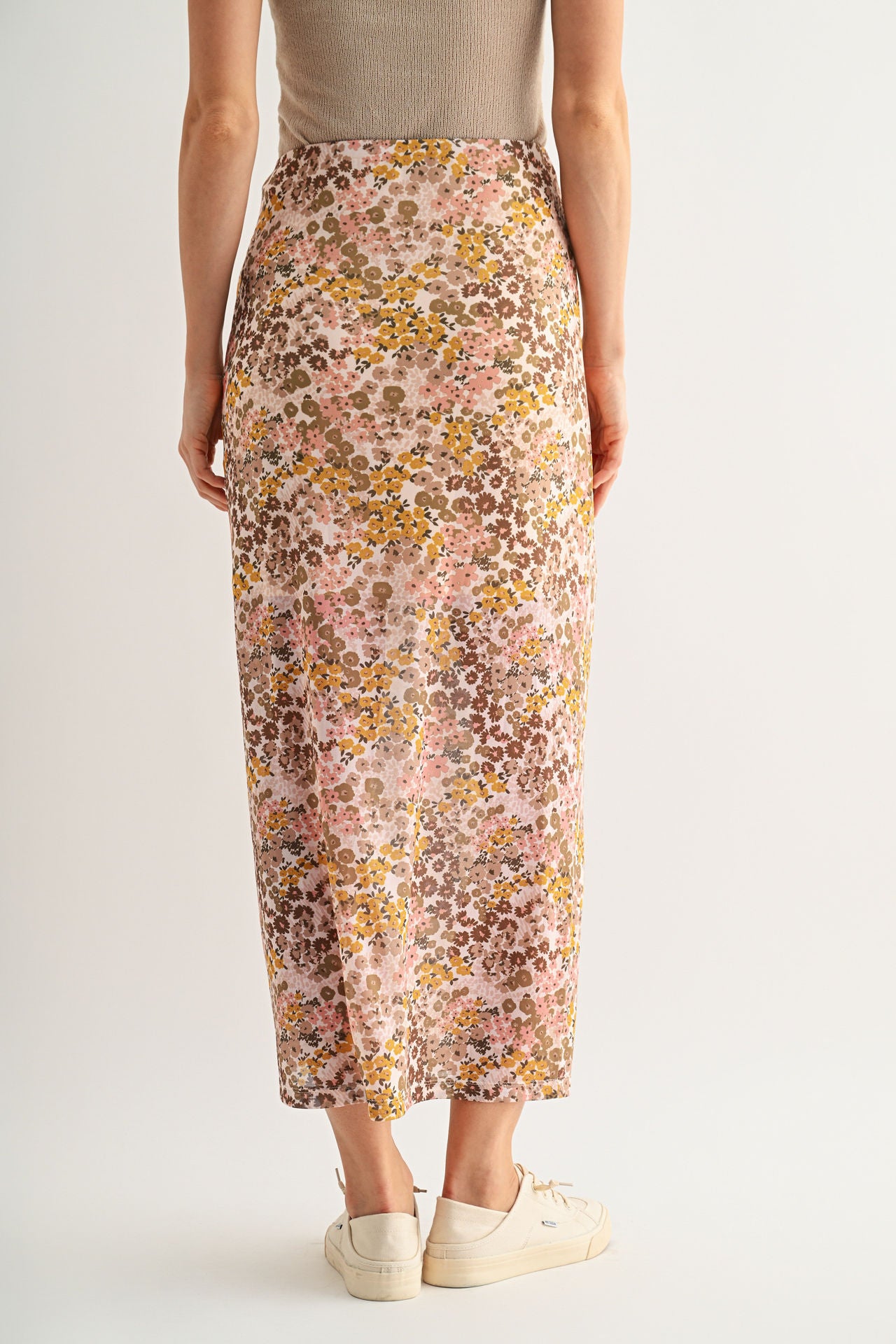 Conch Ruched Mesh Skirt