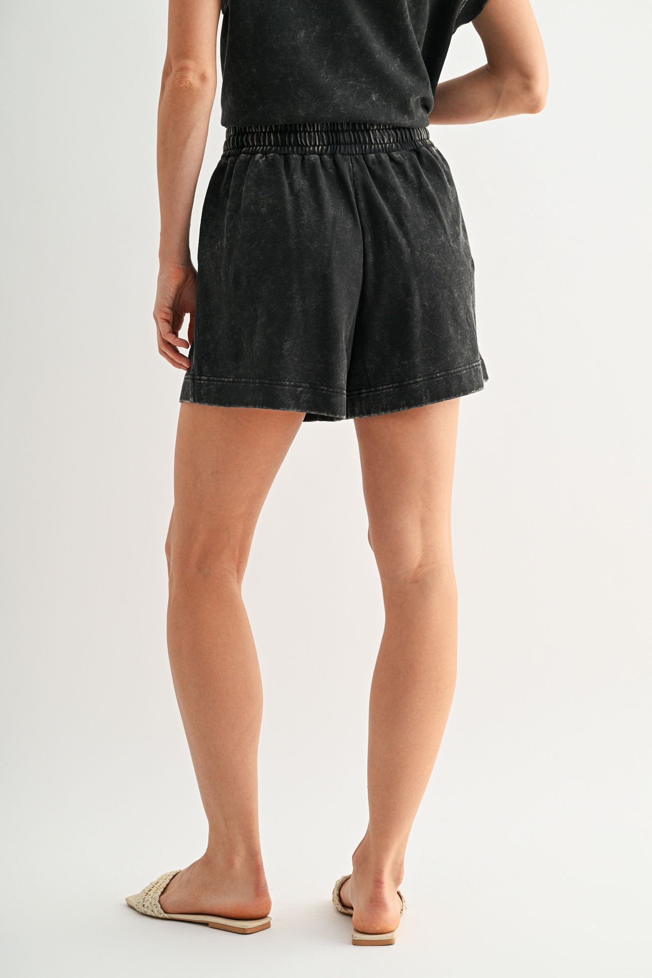 Black Crochet Detail Short