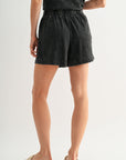 Black Crochet Detail Short
