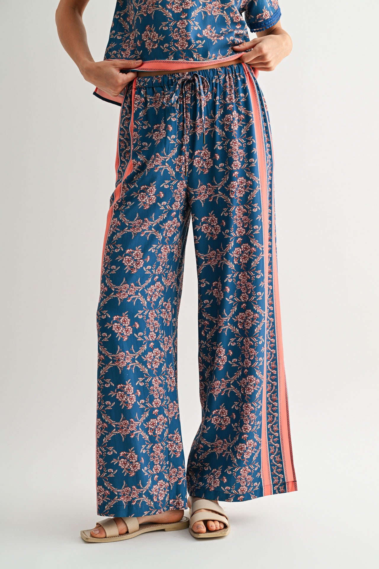 Cadet Blue Side Slit Pant