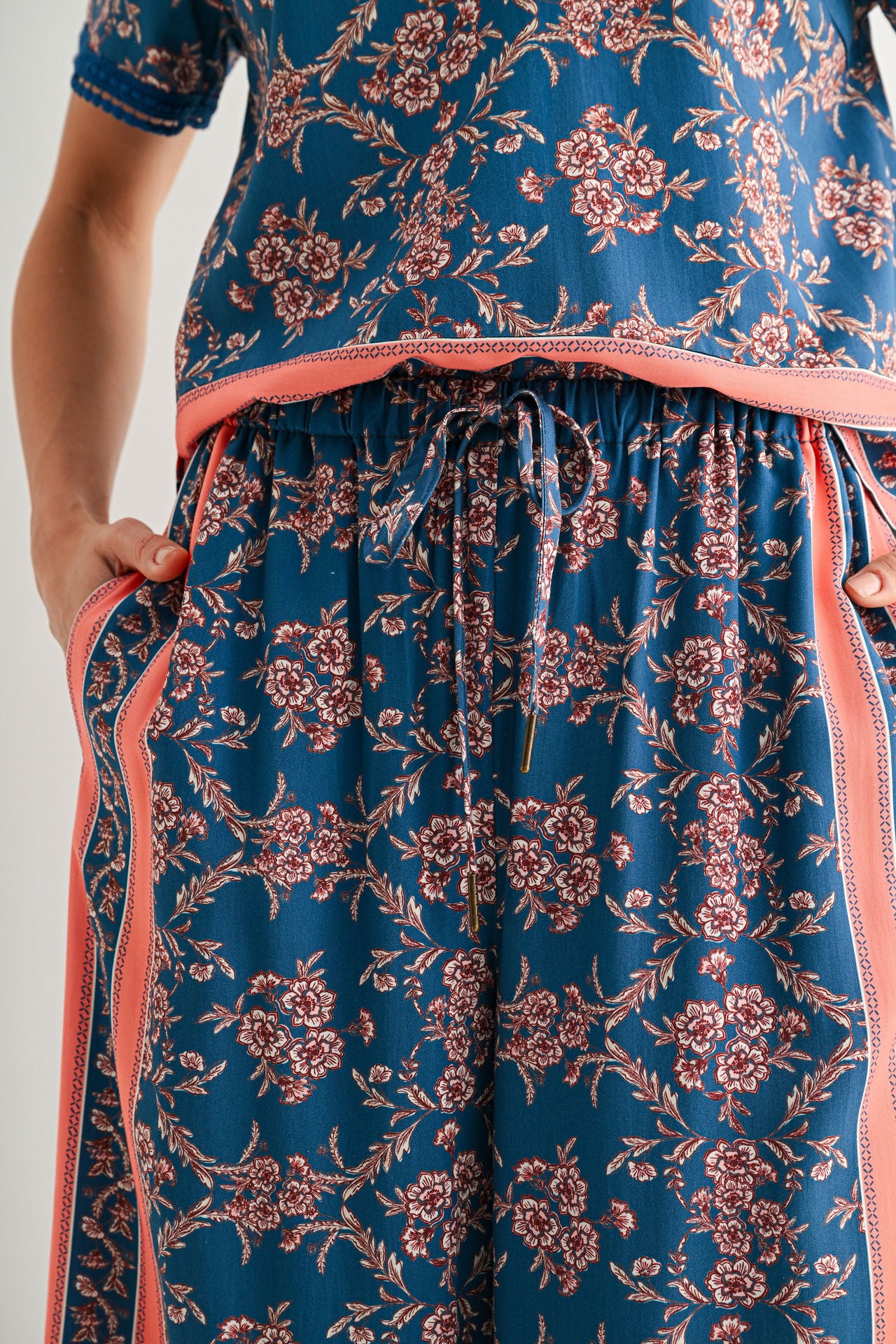 Cadet Blue Side Slit Pant