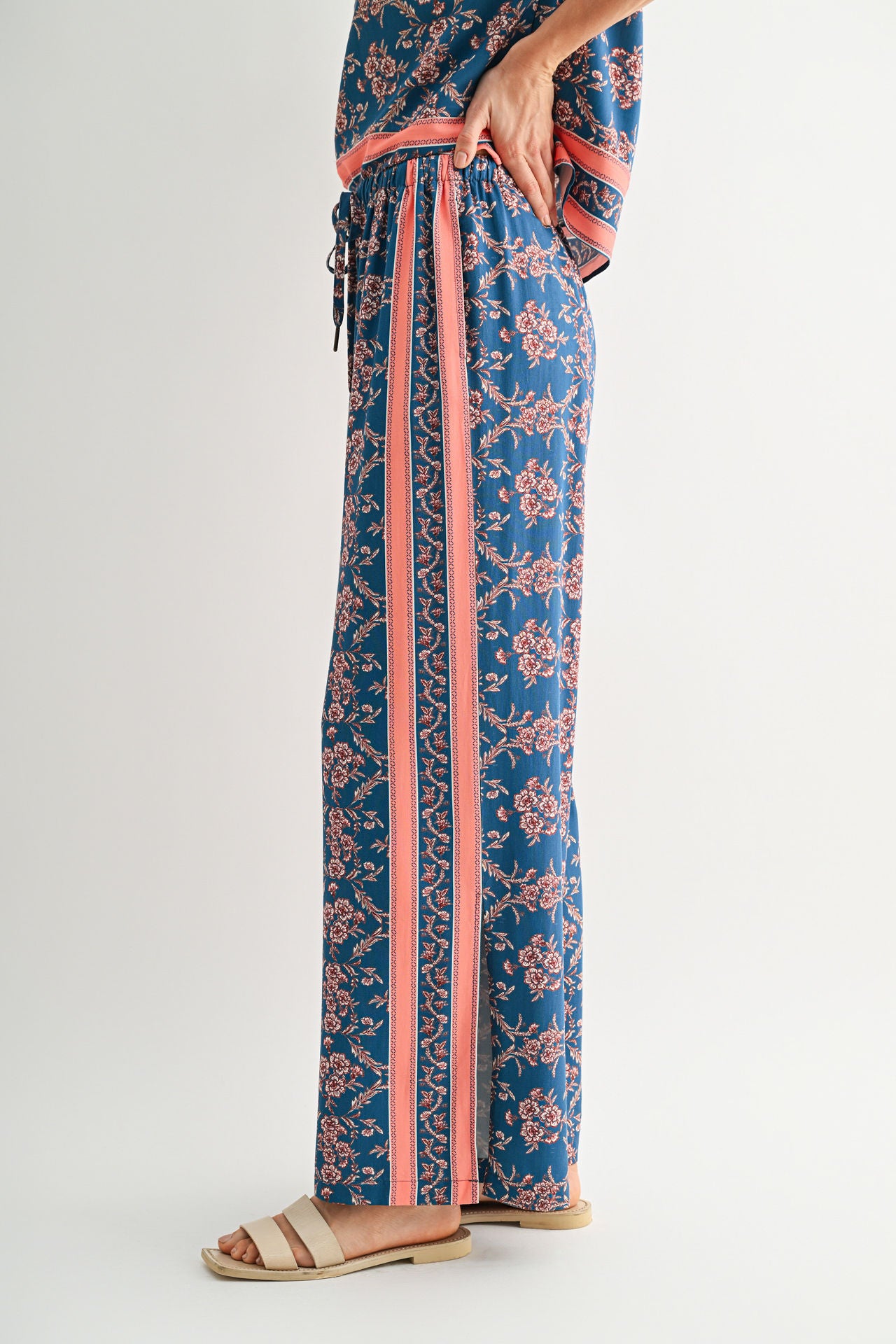 Cadet Blue Side Slit Pant