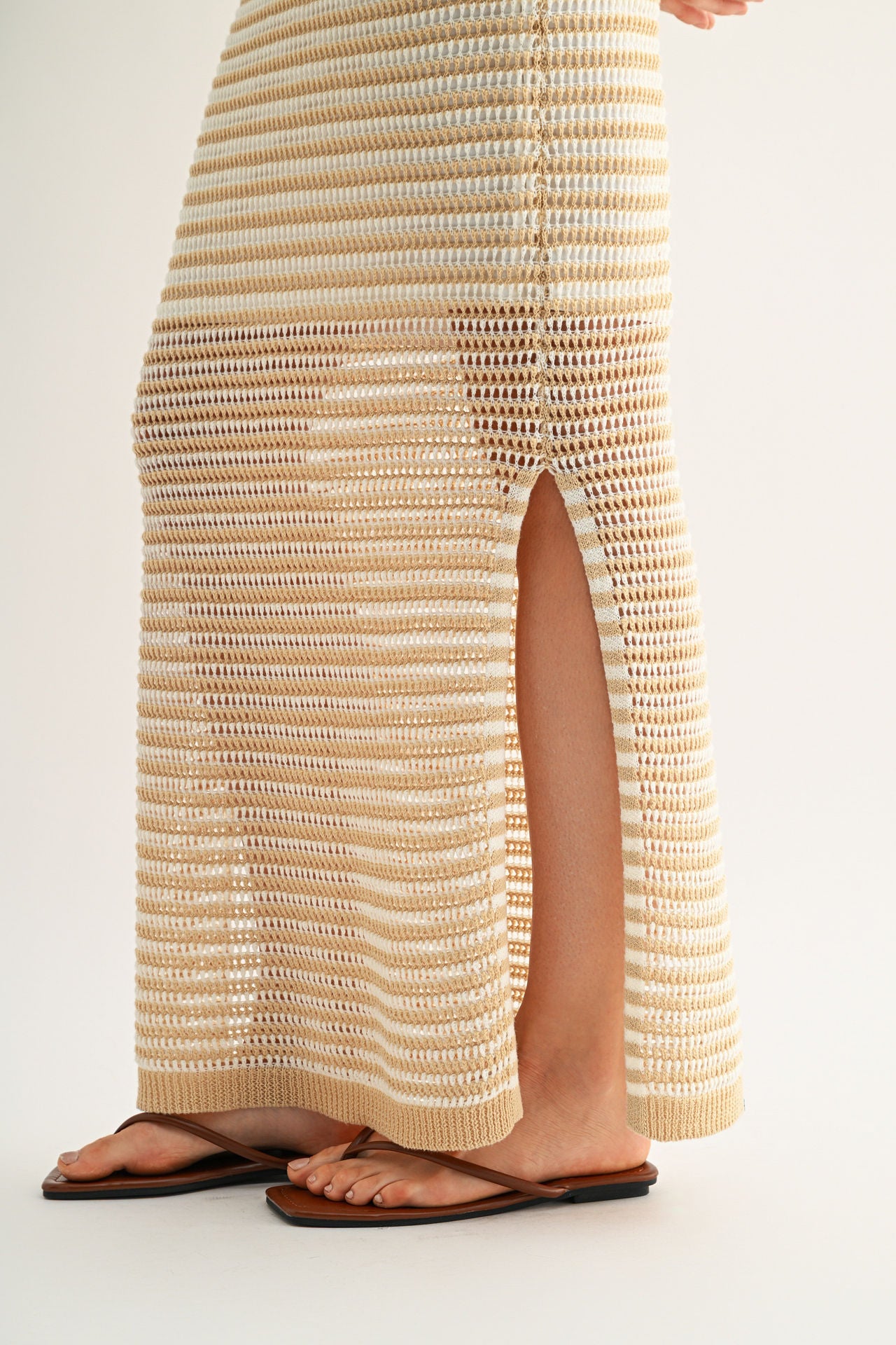 Latte Crochet Maxi Skirt