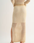 Latte Crochet Maxi Skirt