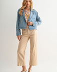 Vintage Wash Cropped Denim Trench