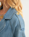 Vintage Wash Cropped Denim Trench