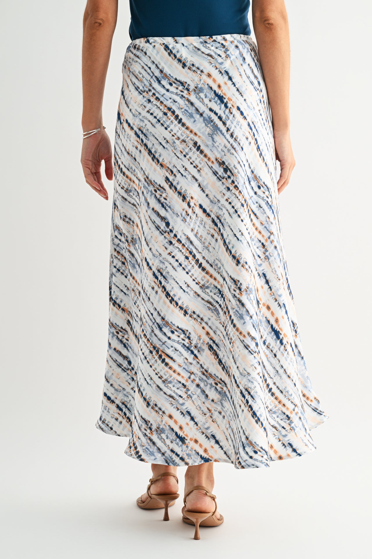 Caramel Cadet Blue Multi Bias Maxi Skirt