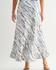 Caramel Cadet Blue Multi Bias Maxi Skirt