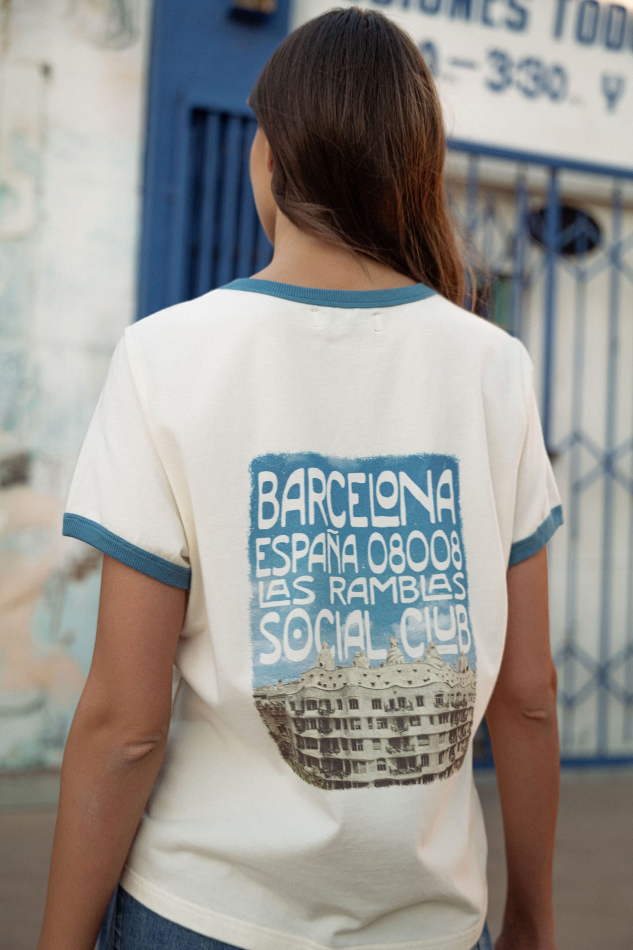 Graphic Ringer Tee Gardenia