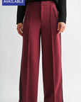 Burgundy Plus-Size Trouser Track Pant